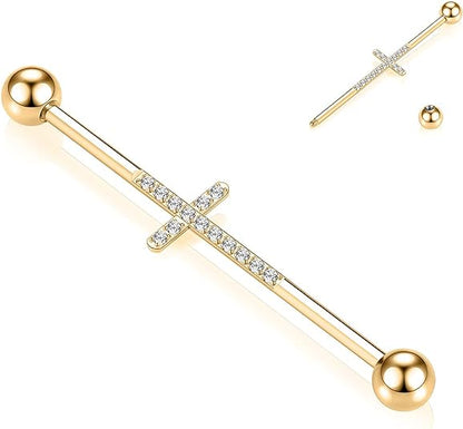 Industrial Bar Industrial Piercing Jewelry 14G Industrial Barbell Surgical Steel for Women Men