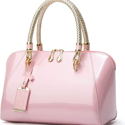 Shiny Patent Women Faux Leather Handbags Crossbody Bag Top Handle Purse Satchel Bag Shoulder Bag