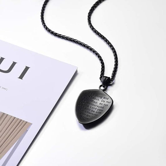 U7 Bible Verse Necklace for Men Women, Armor of God Necklace, Dog Tags Pendant Stainless Steel Inspirational Necklaces for Teens