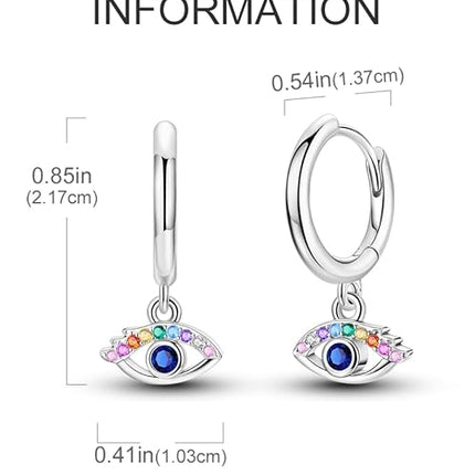 NARMO Dangle Drop Earrings 925 Sterling Silver Earrings for Women Cubic Zirconia Dangle Hoop Earrings Moon and Star Earrings Dream catcher Earrings for Women