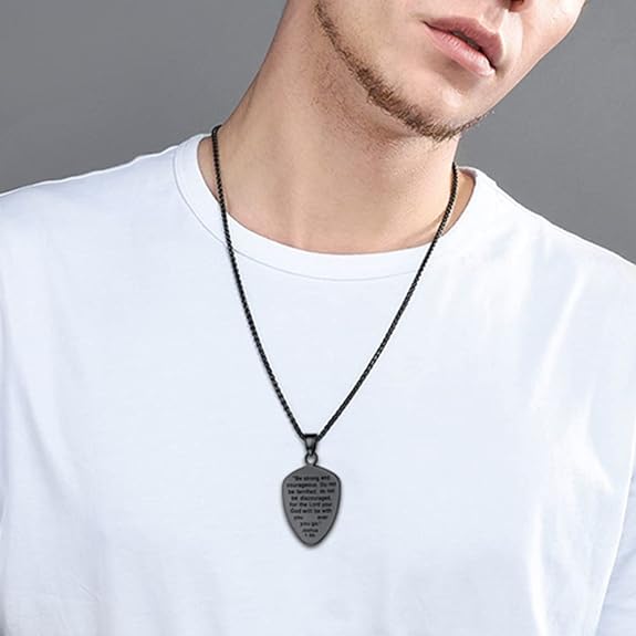 U7 Bible Verse Necklace for Men Women, Armor of God Necklace, Dog Tags Pendant Stainless Steel Inspirational Necklaces for Teens