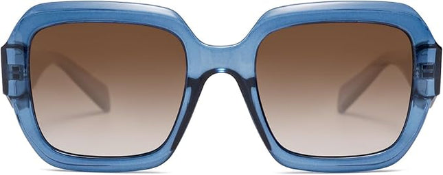 SOJOS Trendy Square Polarized Sunglasses for Womens ,Retro Polygon Plastic Frame Designer Inspired Sun Glasses SJ2310