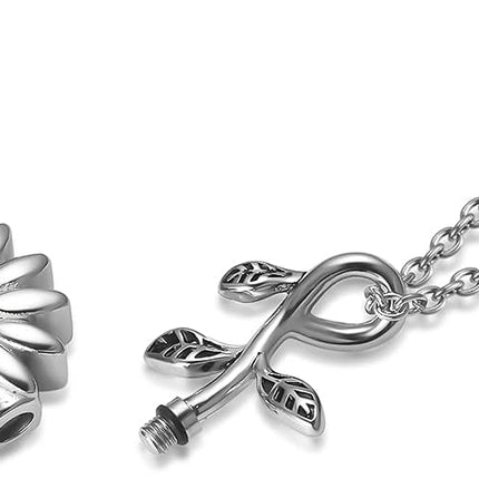 Sunflower Cremation Jewelry for Ashes for women Keepsake Stainless Steel Memorial Pendant Cremation Urn Necklace for Human Ashes