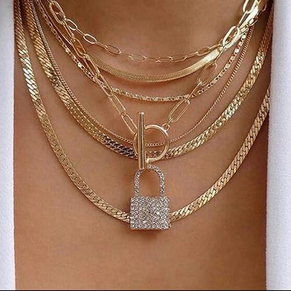 Chargances Gold Snake Bone Chain Necklace for Women and Girls