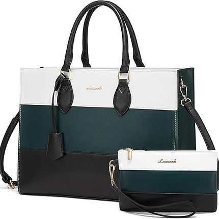 LOVEVOOK Laptop Tote Bag for Women, Work Totes Business Office Computer Briefcase with Clutch Purse