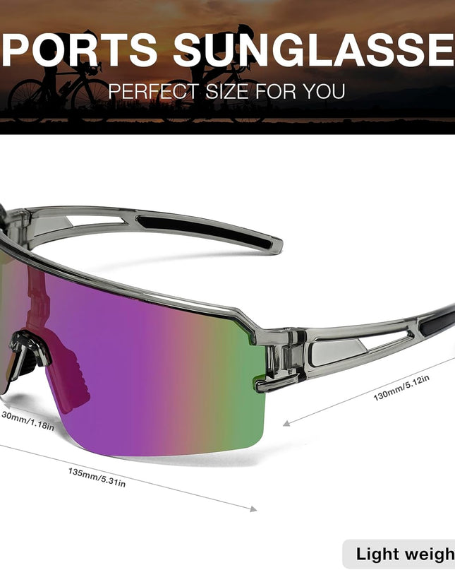 Cycling Glasses Polarized Sports Sunglasses, UV400 Baseball Sunglasses Softball Running Biking for Men Women