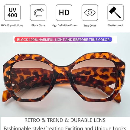 Trendy Sunglasses for Women Men Retro Polygon Designer Inspired Sun Glasses Hexagonal Shades