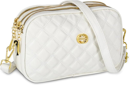 EXTREE Quilted Crossbody Bag, Trendy Design Shoulder Purse