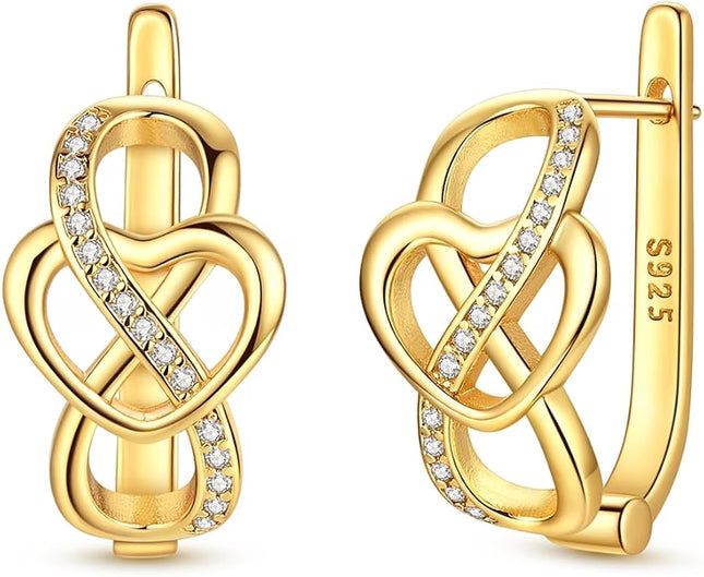 NARMO 925 Sterling Silver Eternal Infinite Love Hoop Earrings for Women