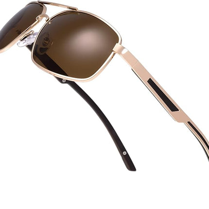 The Fresh Classic Retro Metal Frame Polarized Sunglasses Rectangular Sun Glasses