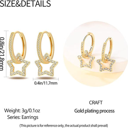 Pandach 925 Sterling Silver Earrings for Women 5A Cubic Zirconia Huggie Earring Hypoallergenic Hoop Earrings