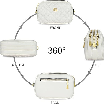 EXTREE Quilted Crossbody Bag, Trendy Design Shoulder Purse