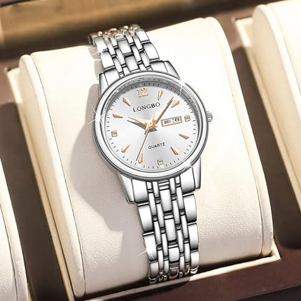 Reginald Fashion Watches for Women Hands Sapphire Stainless Steel Waterproof Quartz Dial Date Week Watches