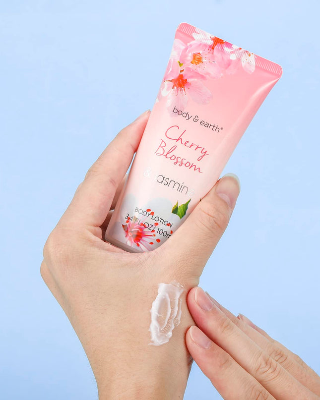 Gift Baskets for Women Body & Earth Bath and Body Gift Set for Women, Cherry Blossom & Jasmine Spa Gifts for Women Bath Gifts for Women, Regalos Para Mujer, Christmas Gifts for Women