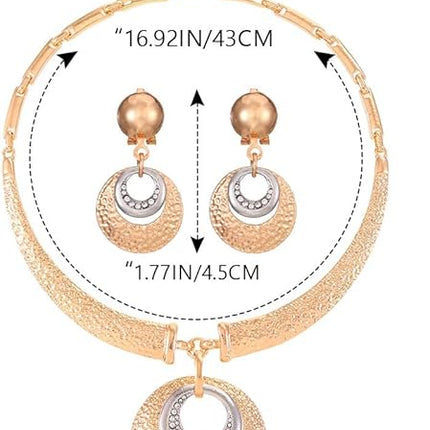 JEWEKY African Jewelry Sets Gold Necklace Set for Women