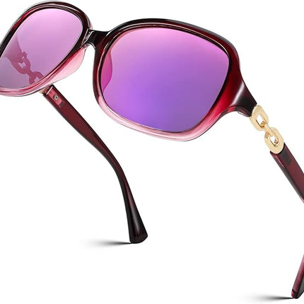 FEISEDY Vintage Square Polarized Sunglasses for Women UV400 Travel Driving Fashion Arcuate Sunglasses B2526