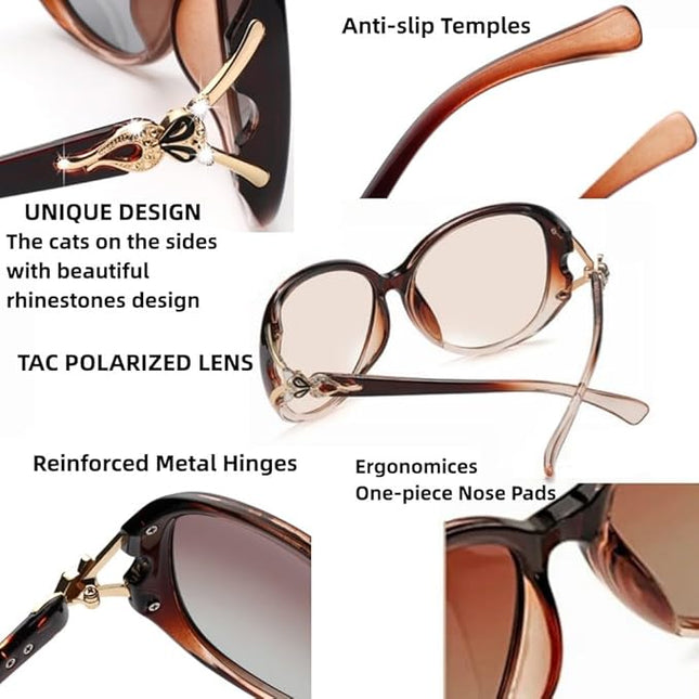 LNTICB® Polarized Sunglasses for Women Fashion Ladies Shades Large Frame Trendy Stylish Sun Glasses UV Protection