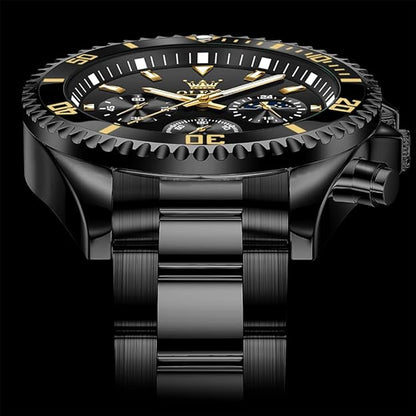 OLEVS Watches for Men Classic with Date Business Dress Luxury Big Face Waterproof Luminous Mens Wrist Watch Analog Two Tone Stainless Steel Men Watch