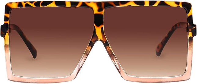 GRFISIA Square Oversized Sunglasses for Women Men Flat Top Fashion Shades