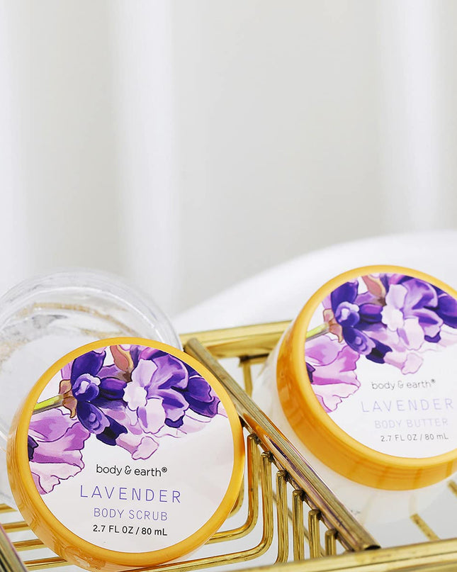 BODY & EARTH Gift Baskets For Women 11 Pcs Lavender Spa Gifts For Women with Bubble Bath Body Lotion Sets, Bath and Body Gifts Set For Women Christmas Gifts for Women Spa Gift Sets