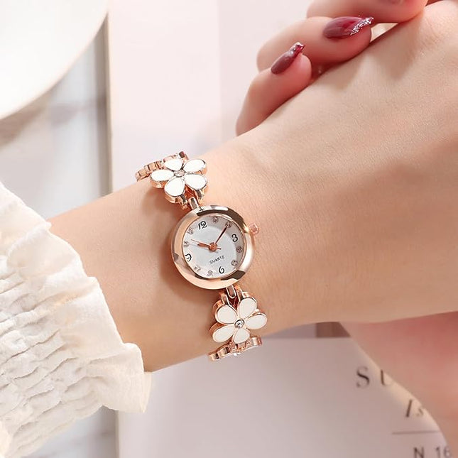 ADSBIAOYE Women's Bracelet Watch Fashion Item Waterproof Quartz Flower Shaped Watch