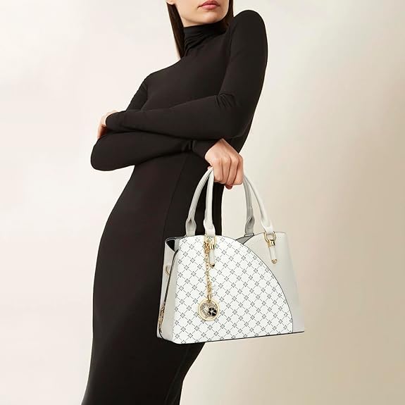 KKXIU Triple Compartments Purses and Handbags for Women Fashion Ladies Satchel Shoulder Top Handle Bag