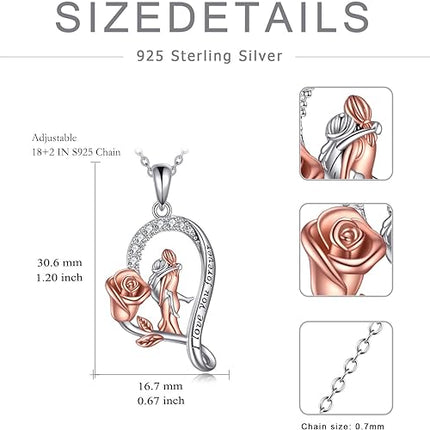 Best Gifts for Women 925 Sterling Silver Crystal Mom Daughter Grandma Necklace Birthday Gift Mom and Daughter Jewelry