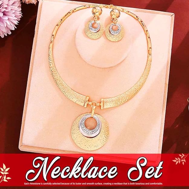 JEWEKY African Jewelry Sets Gold Necklace Set for Women
