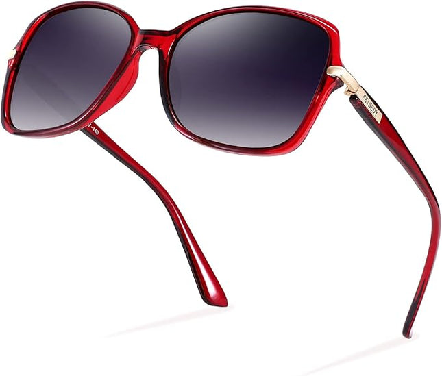 FEISEDY Womens Polarized Sunglasses, Trendy Elegant Colored Frame for Ladies, UV400 Protection B2760
