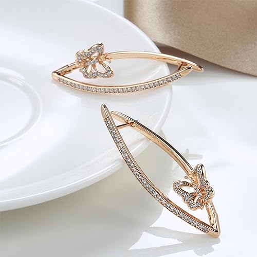Butterfly Earrings for Women Cubic Zirconia Earrings Rose Gold Hoop Earrings Dangling Earrings Jewelry for Gift