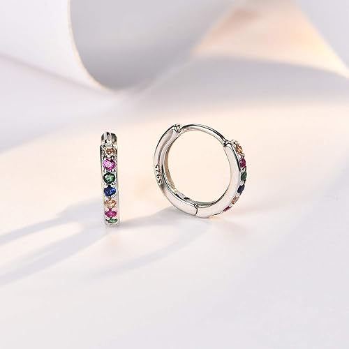 SWEETV 925 Sterling Silver Huggie Hoop Earrings for Women Girls-Tiny Small Cartilage Hoop Earring