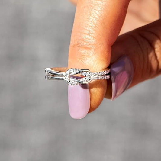 The Love Between Mother and Daughter is Forever Mother Daughter Ring, Story Jewelry Mother Daughter Knot Ring for Women, Daughter Gifts from Mom Size 7