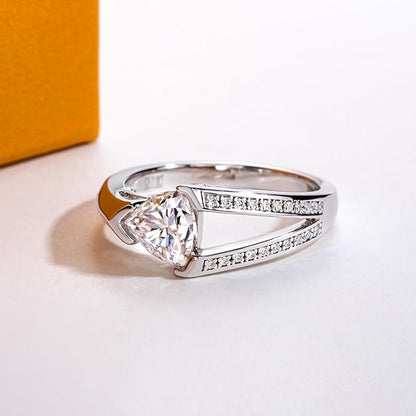 Emerald/Marquise Cut Moissanite Engagement Ring D Color VVS1 Clarity 925 Sterling Silver Promise Anniversary Wedding Statement Rings for Women with Certificate