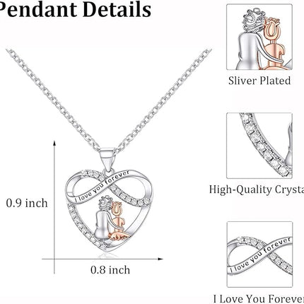 Infinity Heart Necklace Christmas Gifts for Grandma Granddaughter Birthday Jewelry Gifts