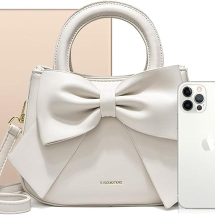 Bow Patent Leather Purse for Women Shoulder Handbag Crossbody Bag Satchel Clutch