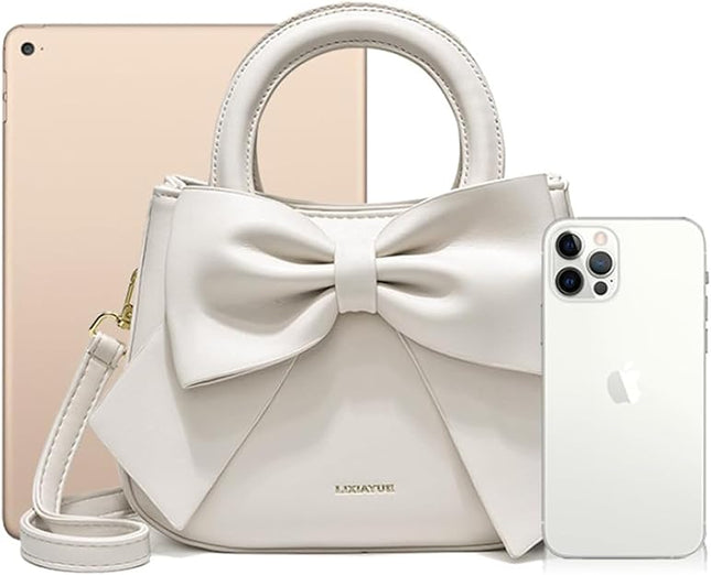 Bow Patent Leather Purse for Women Shoulder Handbag Crossbody Bag Satchel Clutch