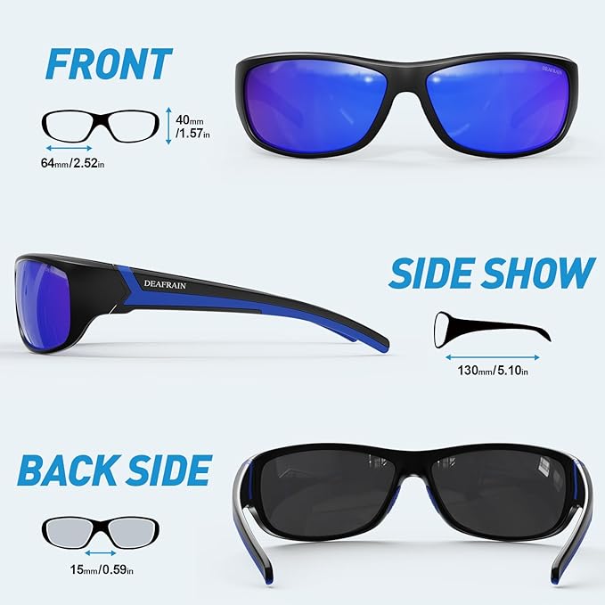 Polarized Sports Sunglasses for Men Women Driving Fishing Cycling Running UV Protection