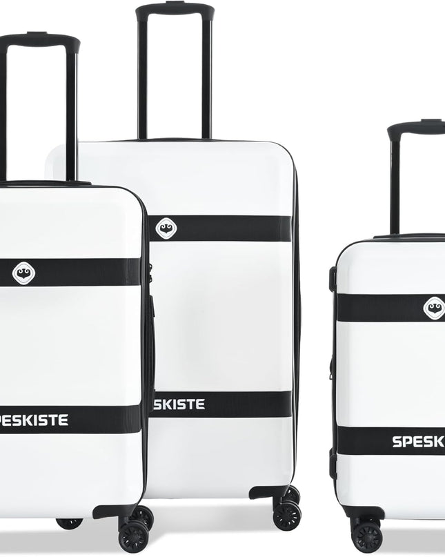 Luggage Sets 3 Piece (20/24/28) Expandable Suitcases with Wheels PC+ABS Durable Hardside Suitcase TSA Lock White