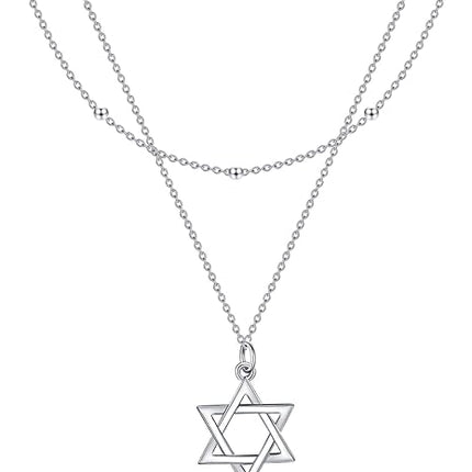 MONGAS Tree of Life/Lotus/Daisy/Layered Necklace Sterling Silver Stacked Layered Choker Necklace Jewelry Gifts for Women