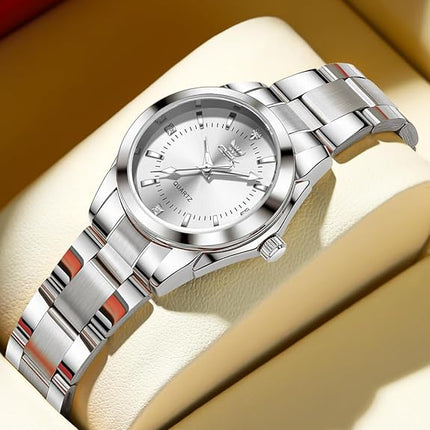 OPK Watch for Women Quartz Waterproof Stainless Steel Light Ladies Watch Mother's Day Gift for Women
