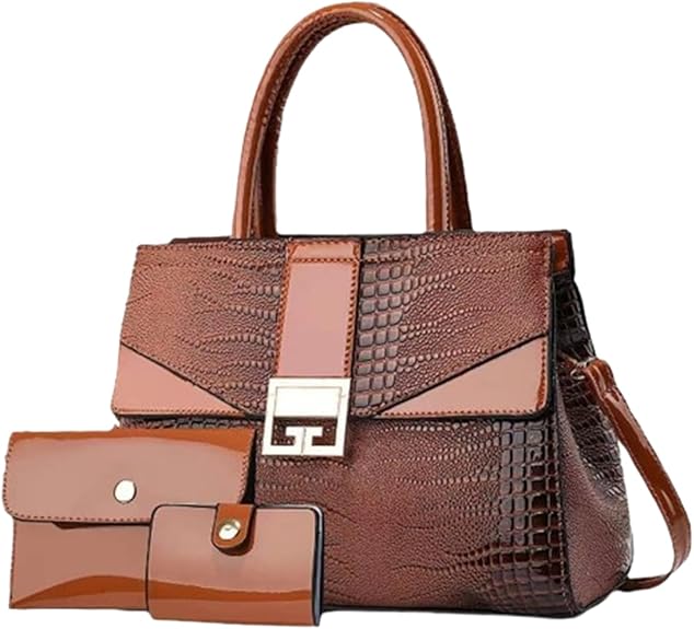 PHEVOS Ladies Satchel Purse Wallet Top Handle Tote Handbags Hobo Shoulder Bags Set 3pcs for women