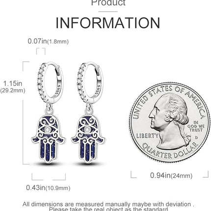 Parmuz 925 Sterling Silver Dangle Drop Hoop Earring for woman Boho vintage Feather Dangling Earring set purple Dream Catcher Simple Small Huggie earring Jewelry Gift