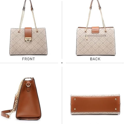 Dasein Leather Handbag Tote Hobo Bag for Women Shoulder Purse Top Handle Satchel Bag with Matching Clutch