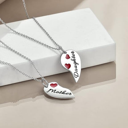 POPLYKE Sister/Grandma Granddaughter/Mother Daughter Necklaces for 2 Sterling Silver Two Heart Necklace Jewelry Gifts for Women Girls Birthday