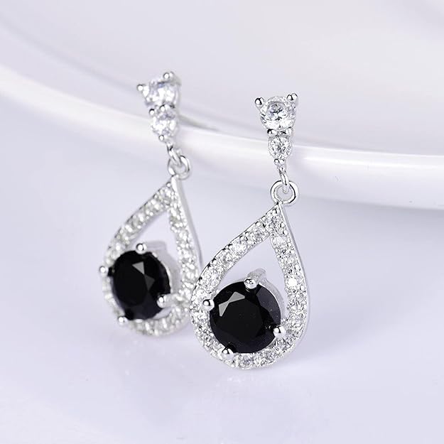 GULICX Weddding Earrings for Bride Bridesmaid, Silver Plated Cubic Zirconia Dangle Earrings for Women