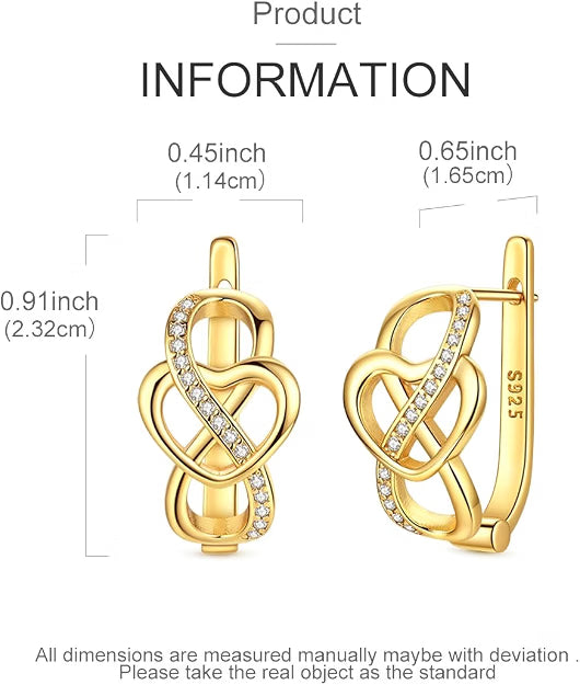 NARMO 925 Sterling Silver Eternal Infinite Love Hoop Earrings for Women