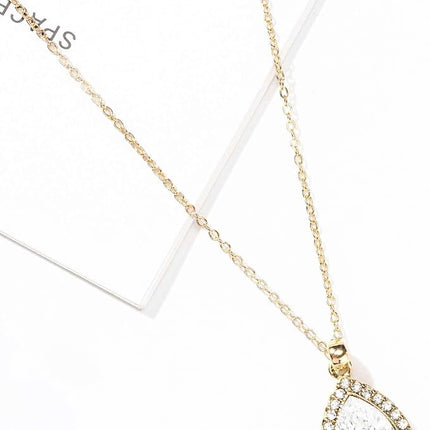 ZHUWE Bridesmaid Jewelry Set Gift for Wedding,18K Gold/Rose Gold/Silver Plated Teardrop Pendant Necklace Earring Set for Women Girls