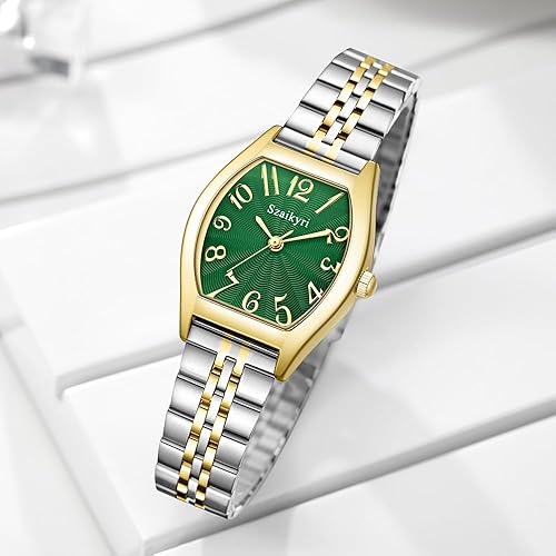 Barrel-Shaped Watch for Women with Easy Read Arabic Numerals Ladies Dress Watch