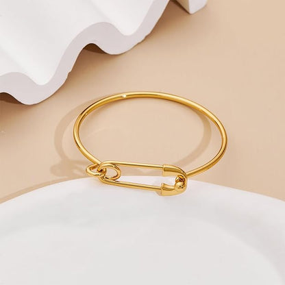 Gold Silver Link Bangle Bracelet for Women Simple Thin Cuff Bangle Bracelet Minimalist Jewelry