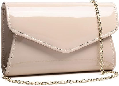 Women's Mini Shiny Candy Patent Leather Evening Bag Bridal Party Clutch Purses Cocktail Prom Handbags